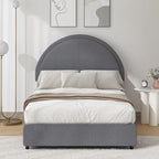 4 EVER WINNER Queen Size Bed Frame, Boucle Upholstered Bed Frame with Headboard, White Queen Bed Frame, White - image 15