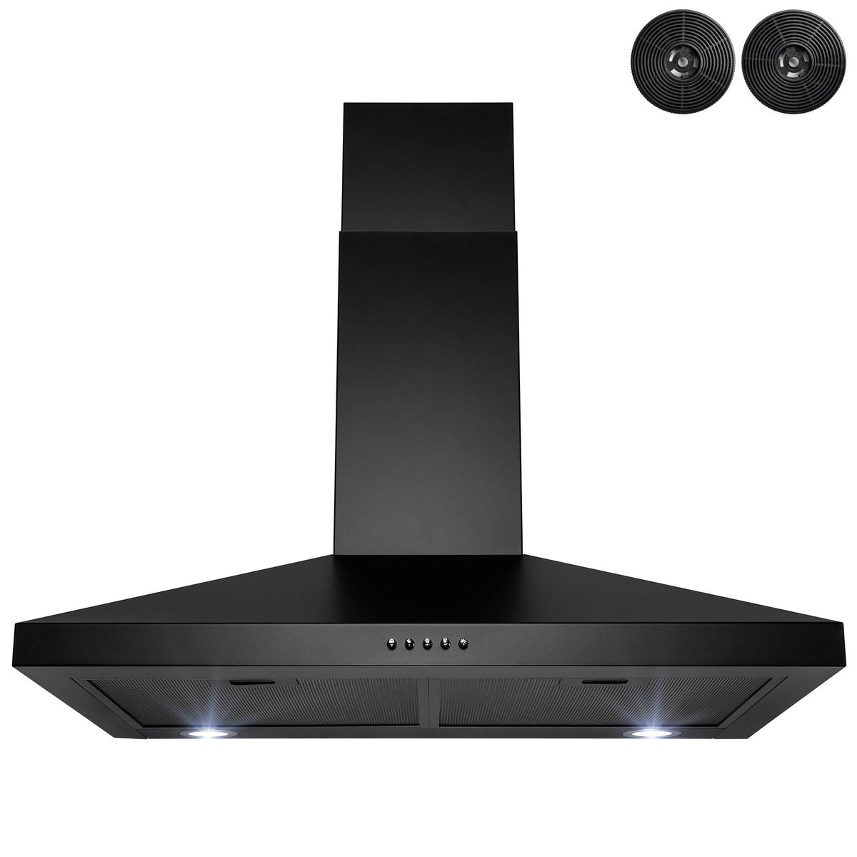 AKDY 30-in Convertible Black Painted Wall-Mounted Range Hood with Charcoal Filter RH0474 - image 1