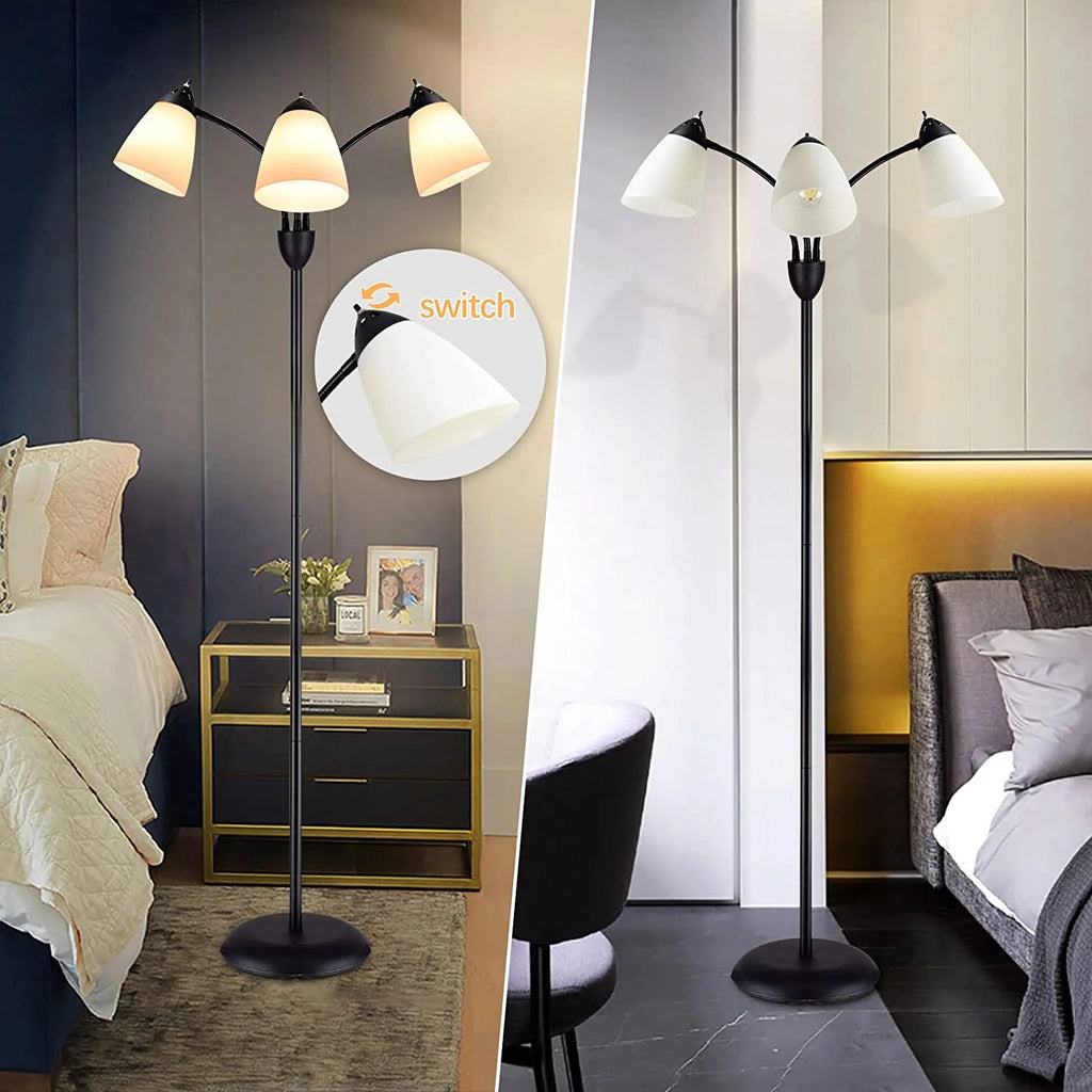 DINGLILIGHTING Floor Lamp Tall for Room: Flexible Gooseneck Floor Lamps Standing for Bedroom Home Office - Modern Floor Lights 5 - Light - image 13