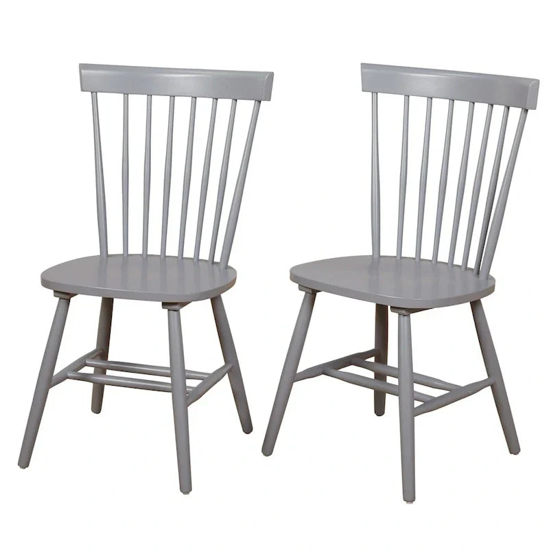 Set of 2 Spindle Back Dining Chairs Solid Rubberwood Farmhouse Style - image 22