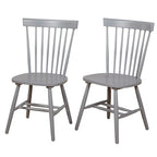 Set of 2 Spindle Back Dining Chairs Solid Rubberwood Farmhouse Style - image 22
