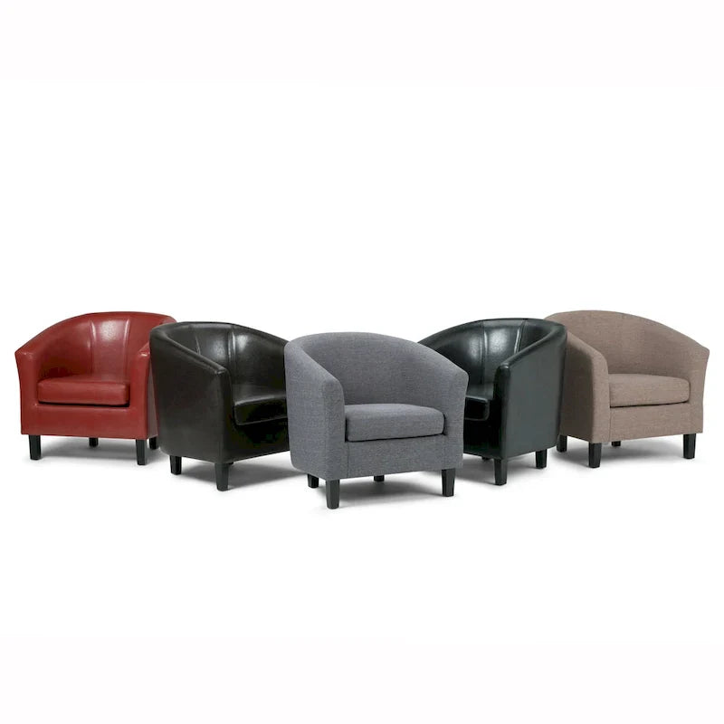 Modern Tub Accent Chair with Upholstered Seat and Wooden Legs - image 17