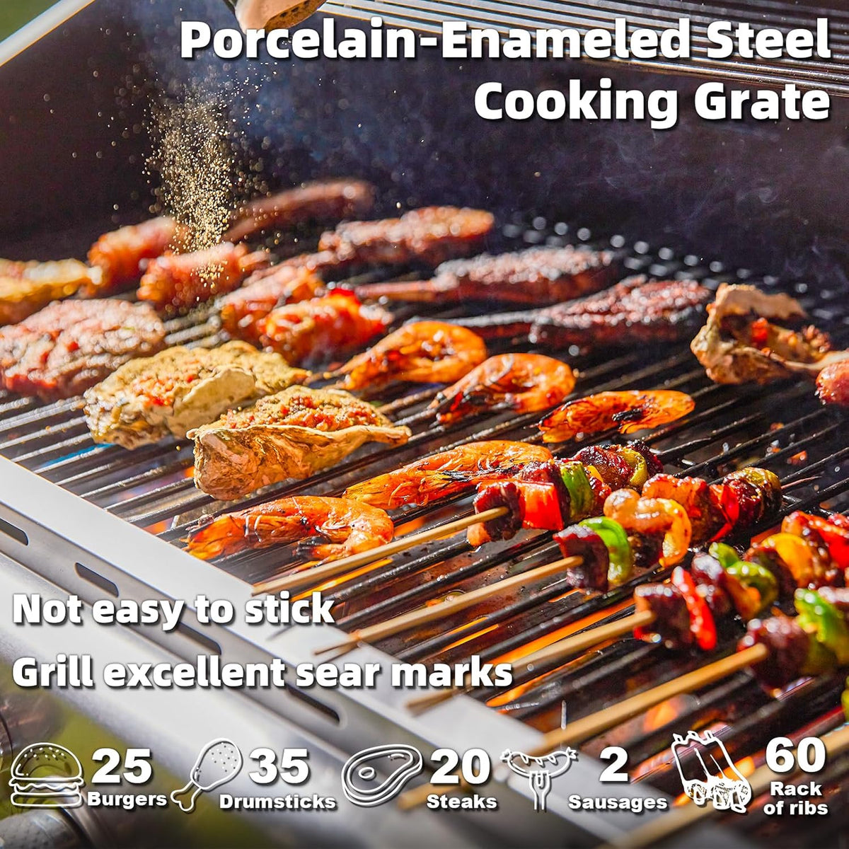 Upgraded 4 Burner BBQ Propane Gas Grill with Cast Iron Grates & Side Stove, 44,000 BTU Stainless Steel Burner Barbecue Grill for Patio, Camping, Outdoor Cooking. - image 17