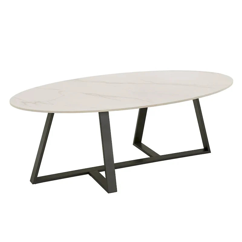 iNSPIRE Q Modern Jurmala Glossy Sintered Stone Tables with Grey Metal Base - image 18