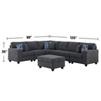 Modular Sectional Sofa with Ottoman Cupholders and Throw Pillows - image 4
