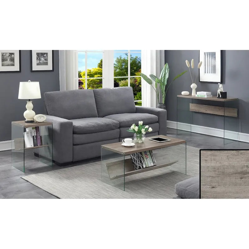 SoHo Glass End Table with Shelf by Convenience Concepts - image 14
