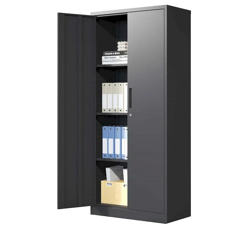 Steel Tool Storage Cabinet with Doors and 3 Shelves - Metal Garage Organizer - image 5