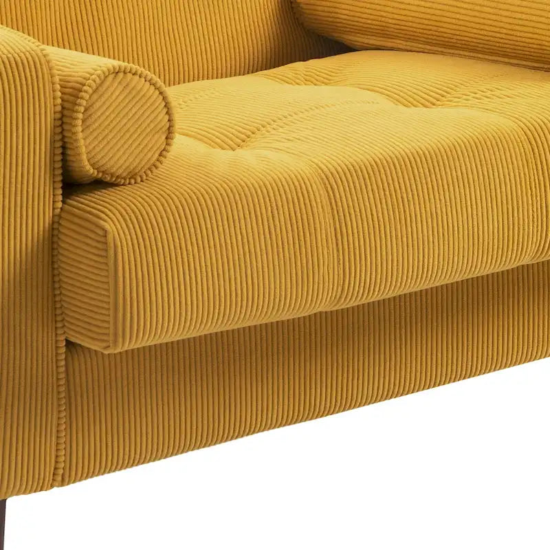 Set of 2 Modern Wide Armchairs in Corduroy - Accent Chairs - image 24