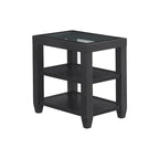 Cordero 16-Inch Wide Wood and Glass Top Chairside End Table with Shelf Storage - image 3