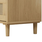 Oak Storage Cabinet with 3 Rattan Drawers - Dimensions: 31.5L x 15.55W x 30.12H - image 5