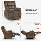 MCombo Heated Massage Electric Recliner Chair for Living Room - Fabric R6233 - image 21