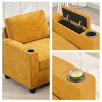 Versatile Chenille Storage Loveseat Sofa - image 32