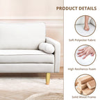 Elegant 65-Inch Orange Polyester 2-Seater Loveseat with Side Pockets and Round Cushions - image 21