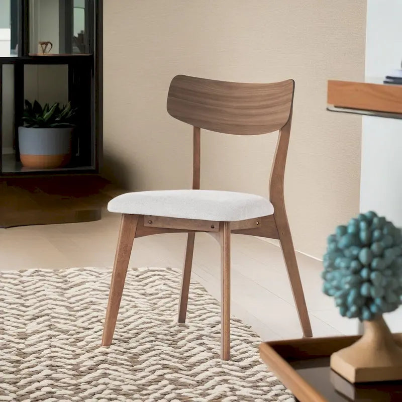 Pair of Light Beige Wooden Dining Chairs - Versatile Side Chairs for Office or Home - image 4