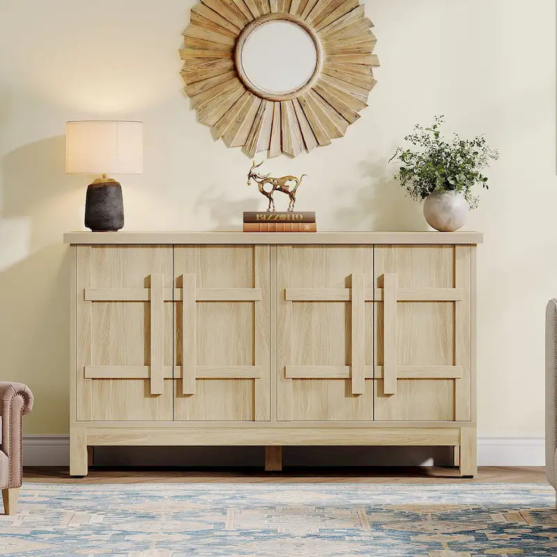 55-Inch Rustic Wood Farmhouse Buffet Cabinet with Ample Storage - image 1