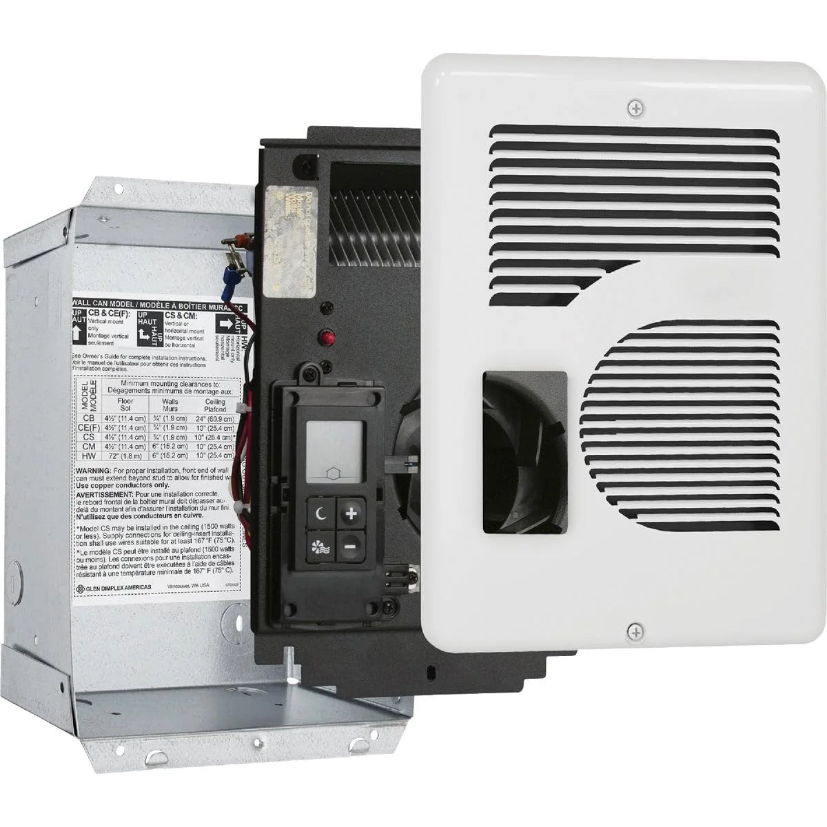 Energy Plus Wall Heater, Digital Thermostat, 240/208/120V, White - image 6