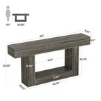 63-Inch Brown and Gray Slim Wooden Console Table for Entryway - image 31