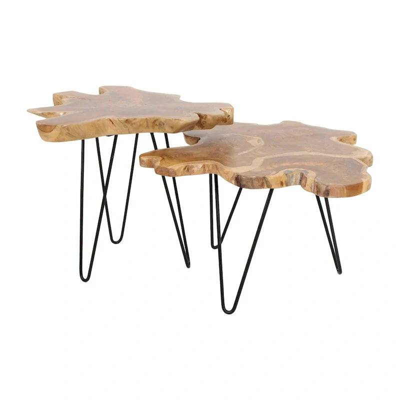 East at Main Live-Edge Teak Wood Table with Iron Legs - image 3
