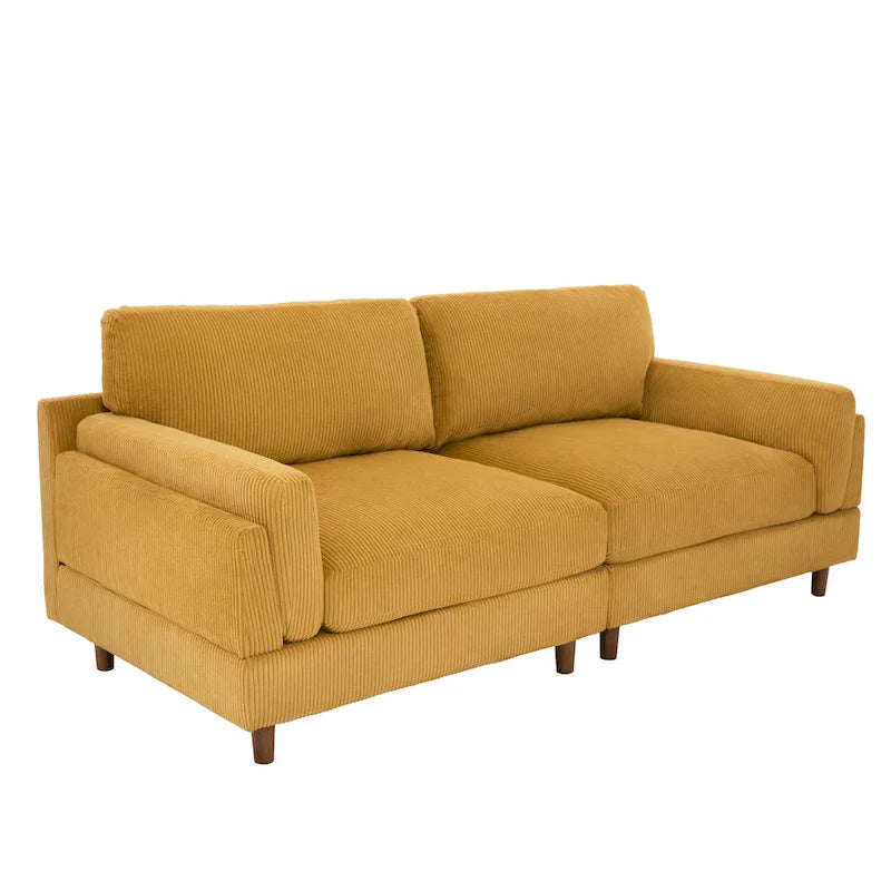 90-Inch Oversized Corduroy Sofa for Living Room with Reversible Cushions - image 7