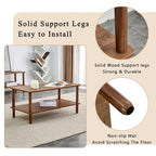 39-Inch Coffee Table with Two-Tier Design and Rubberwood Legs - image 25