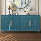 Large Floral Carved Storage Cabinet - Sideboard Buffet - image 18
