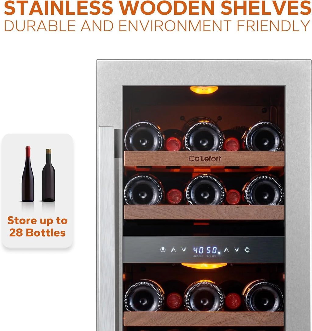 24'' Wine Cooler Refrigerator - 46 Bottle Wine Fridge Dual Zone with Modern Touch Intelligent Digital 40°-65°F Low Noise, Built in or Freestanding Wine Cooler for Home and Kitchen - image 39