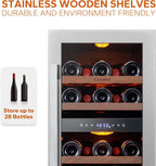 24'' Wine Cooler Refrigerator - 46 Bottle Wine Fridge Dual Zone with Modern Touch Intelligent Digital 40°-65°F Low Noise, Built in or Freestanding Wine Cooler for Home and Kitchen - image 39