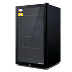 Devanti 98L Bar Fridge Glass Door Mini Fridges Freezer Black - image 1