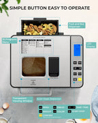 Simzlife 25-in-1 Bread Maker Machine, 2LB Capacity for Dough & Bread with Automatic Fruit and Nut Dispenser, Stainless Steel Construction - image 3