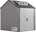 Rubbermaid Resin Outdoor Storage Shed With Floor Weather Resistant Gray Organization for Home - image 2