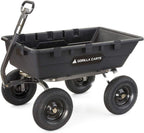 Heavy Duty Poly Utility Dump Wagon Garden Cart w/Pneumatic Tires, 6 Cu Ft - 1200 lb Capacity Outdoor Wheelbarrow for Yard, Landscaping & Gardening, Lawn Tractor or ATV Towable-Gorilla Carts - image 41