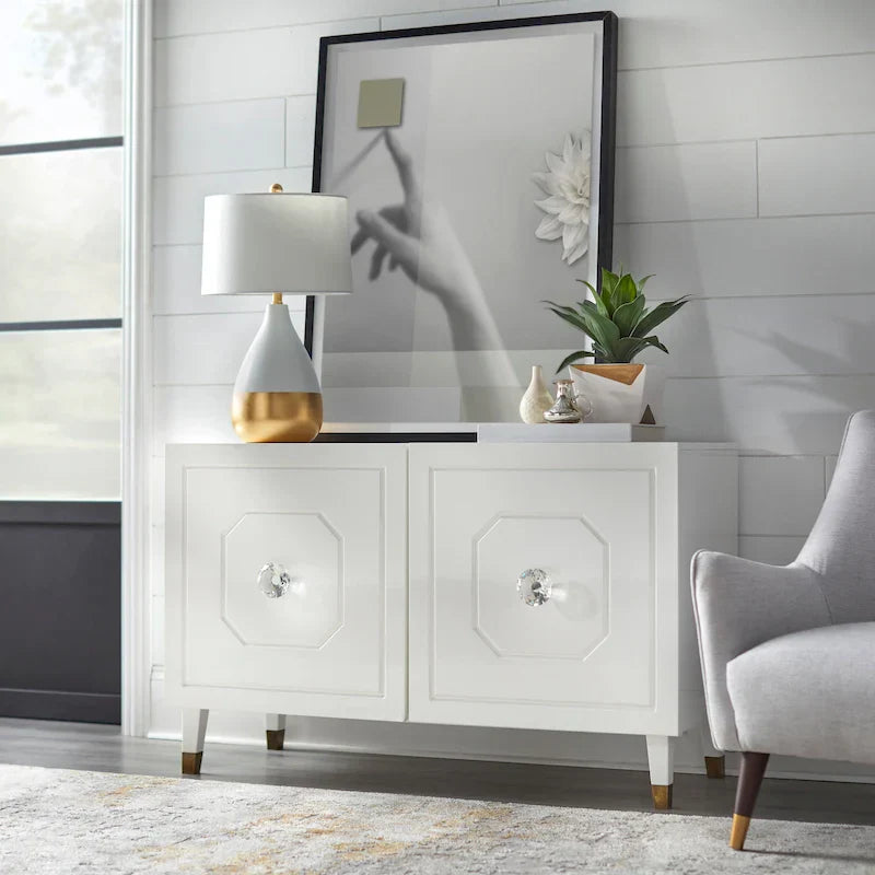 angelo:HOME Jaslene Glossy Glam Media Buffet Cabinet - image 4