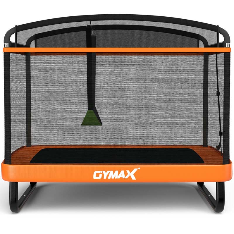 6 FT Kids Trampoline with Swing & Safety Fence, ASTM Approved Toddler Rectangle Trampoline for 3-8 Year Old - image 4