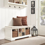 Crosley Brennan White Wooden Entryway Storage Bench - image 3