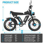 YVY 1500W Electric Bike for Adults, 33MPH 20'' Fat Tire Electric Motorcycle, 48V 20AH Removable Battery, 30 - 60 - image 25