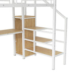 Complete Loft Bed Set with Desk, Storage Staircase, Compact Wardrobe, and LED Lighting - image 27