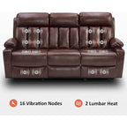 MCombo Faux Leather Electric Reclining Sofa with Heat and Massage - Models 6095/6075/6077 - image 38