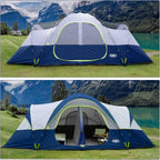 UNP Camping Tent 10-Person-Family Tents, Parties, Music Festival Tent, Big, Easy Up, 5 Large Mesh Windows, Double Layer, 2 Room, Waterproof, Weather Resistant, 18ft x 9ft x78in - image 11