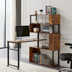 Modern Computer Desk with 5-Tier Shelves – Space-Saving Rotatable Workstation - image 14