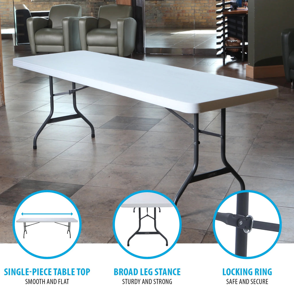 Lifetime Combo Set of (4) 8 - Foot Rectangle Folding Tables & (32) Chairs, Indoor/Outdoor Use, White (80147) - image 10