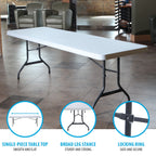 Lifetime Combo Set of (4) 8 - Foot Rectangle Folding Tables & (32) Chairs, Indoor/Outdoor Use, White (80147) - image 10