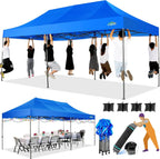 COBIZI 10x20 Heavy Duty Pop up Canopy Tent with 6 sidewalls Easy Up Commercial Outdoor Canopy Wedding Party Tents for Parties All Season Wind & Waterproof Gazebo with Roller Bag,Black(Frame Thickened) - image 222