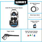HART 3100 PSI 2.5 GPM 212cc 4-Cycle OHV Gas Powered Cold Water Pressure Washer - image 3