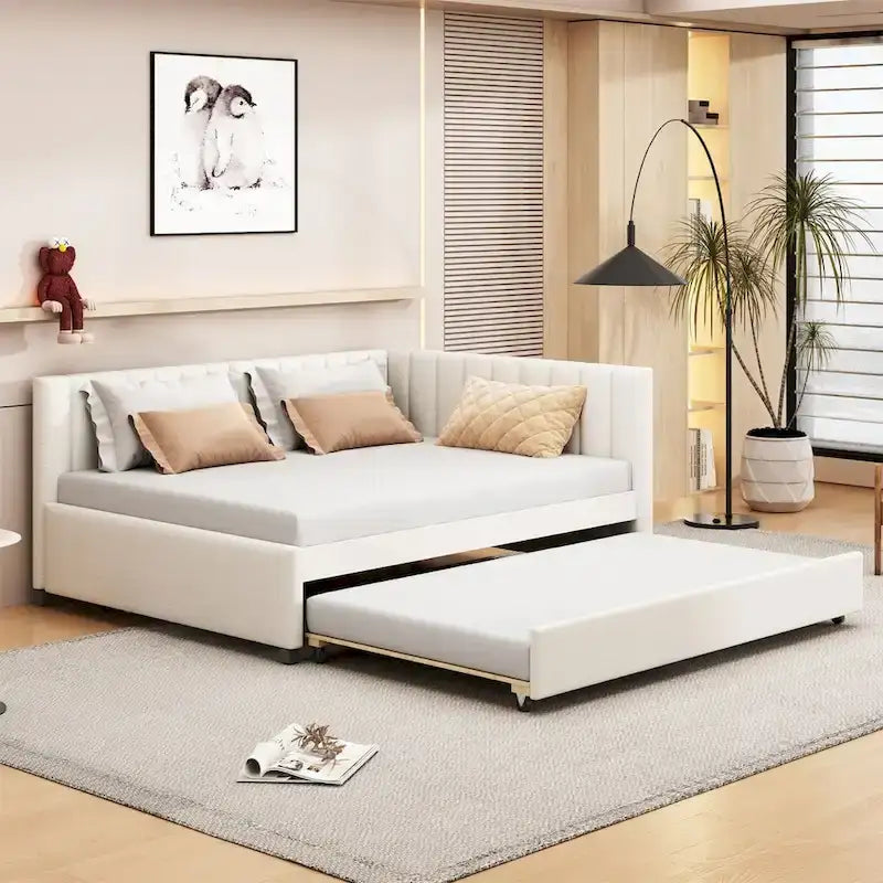 Merax Upholstered Full-Size Daybed with Trundle Feature - image 1
