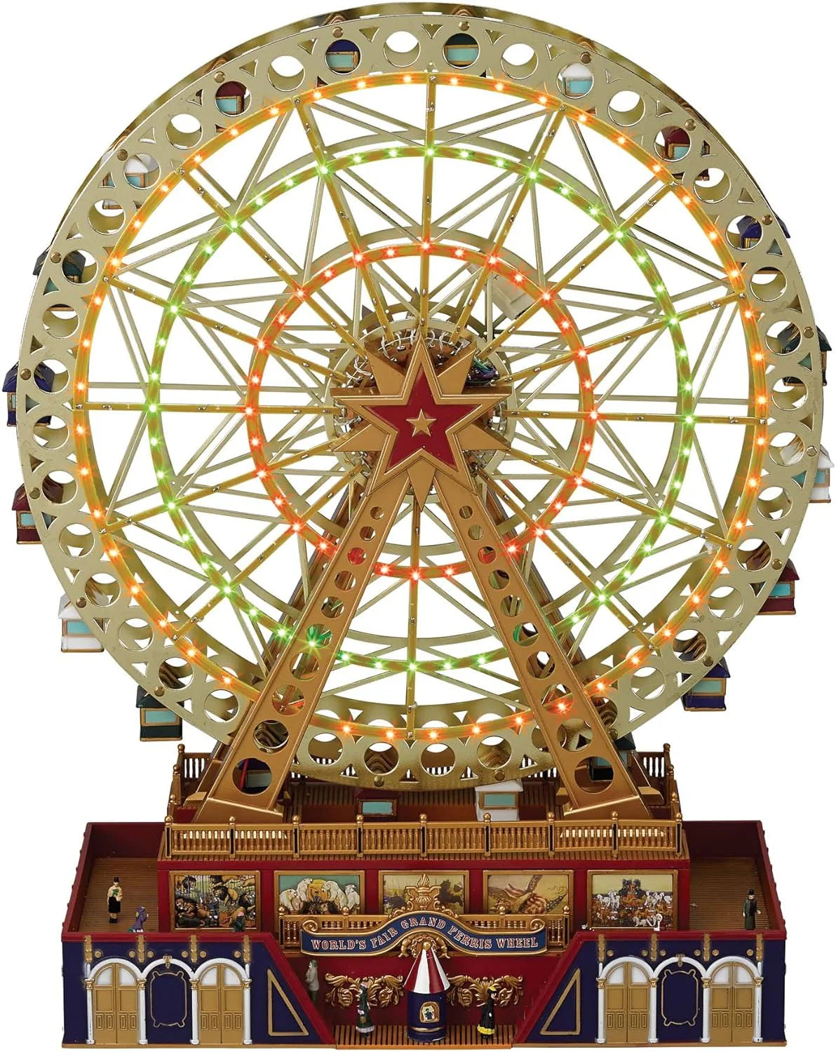 World's Fair Ferris Wheel Musical Animation Indoor Christmas Decor, 15", Gold & Very Merry Carousel Musical Animation Indoor Christmas Decor, 12", Red - image 2