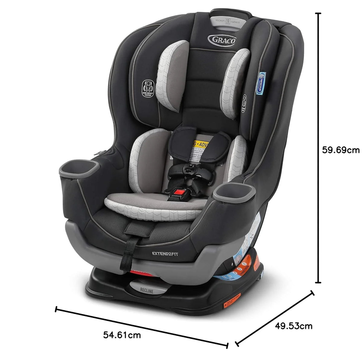 Extend2Fit Convertible Baby Car Seat, Rear and Forward Facing, Adjustable Extension Panel for Extra Legroom, Gotham - image 3