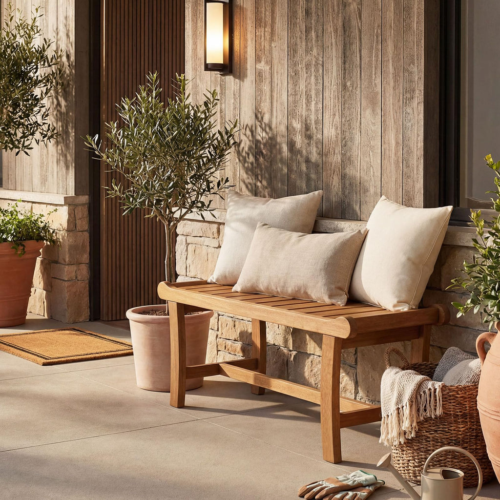 Tangkula 41.5" Patio Backless Bench with Slatted Seat - image 2