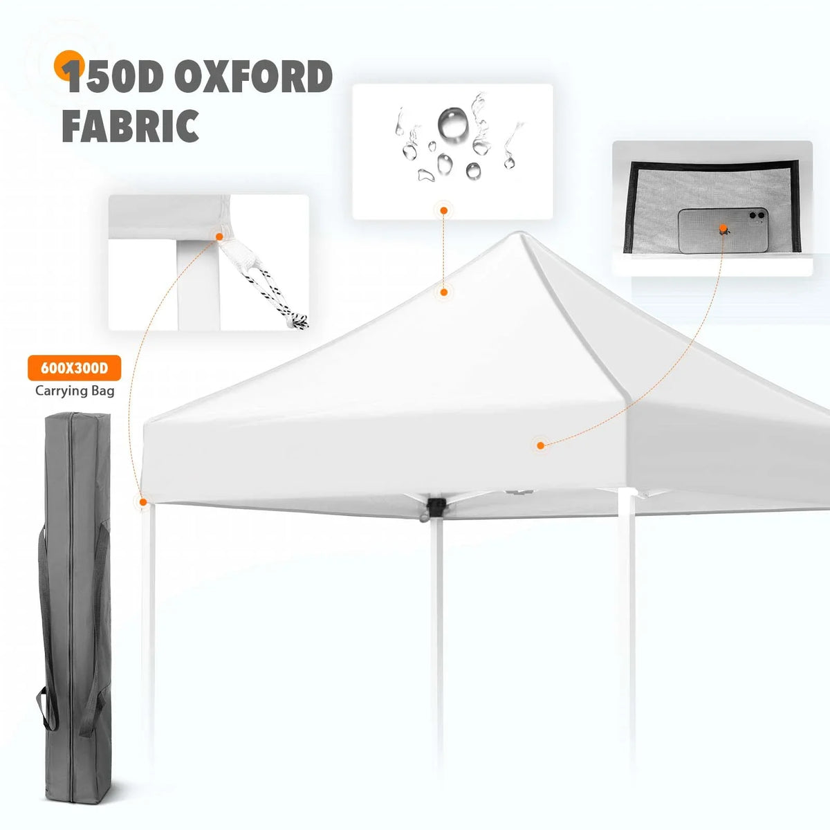 EAGLE PEAK 5x5 Pop up Canopy Tent Instant Outdoor Canopy Easy Set - up Straight Leg Folding Shelter（blue） - image 58