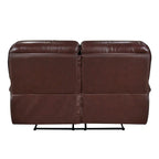 Jack 66-Inch Manual Recliner Loveseat in Plush Brown Top Grain Leather with Wood Accents - image 5