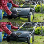 Best 21-Inch Large Push Lawn Grass Sweeper With 26 Gal Hopper Bag - image 3